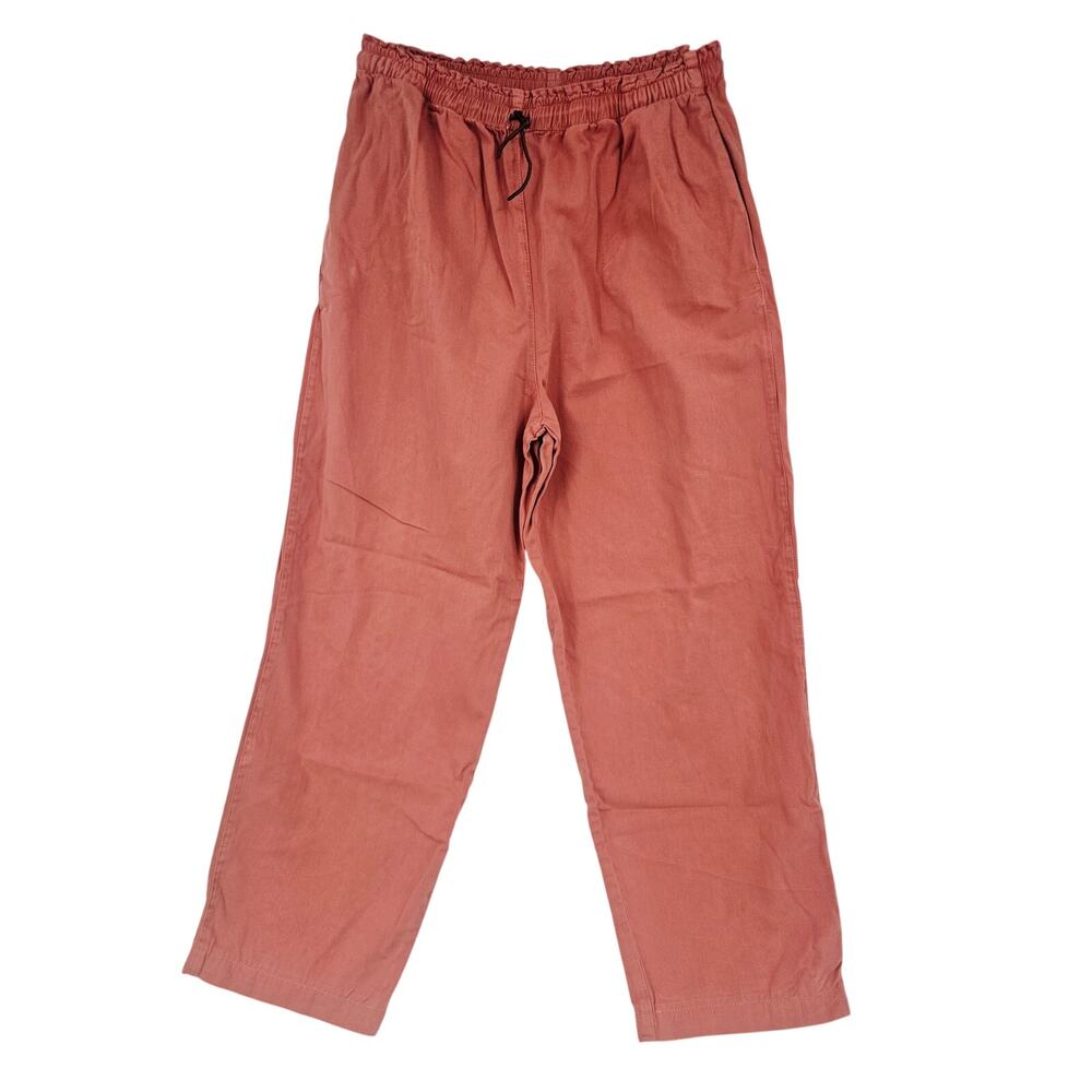 Vintage 90's Orvis Cotton Tapered Pant Salmon Pink Elastic Waist Women's M 3769